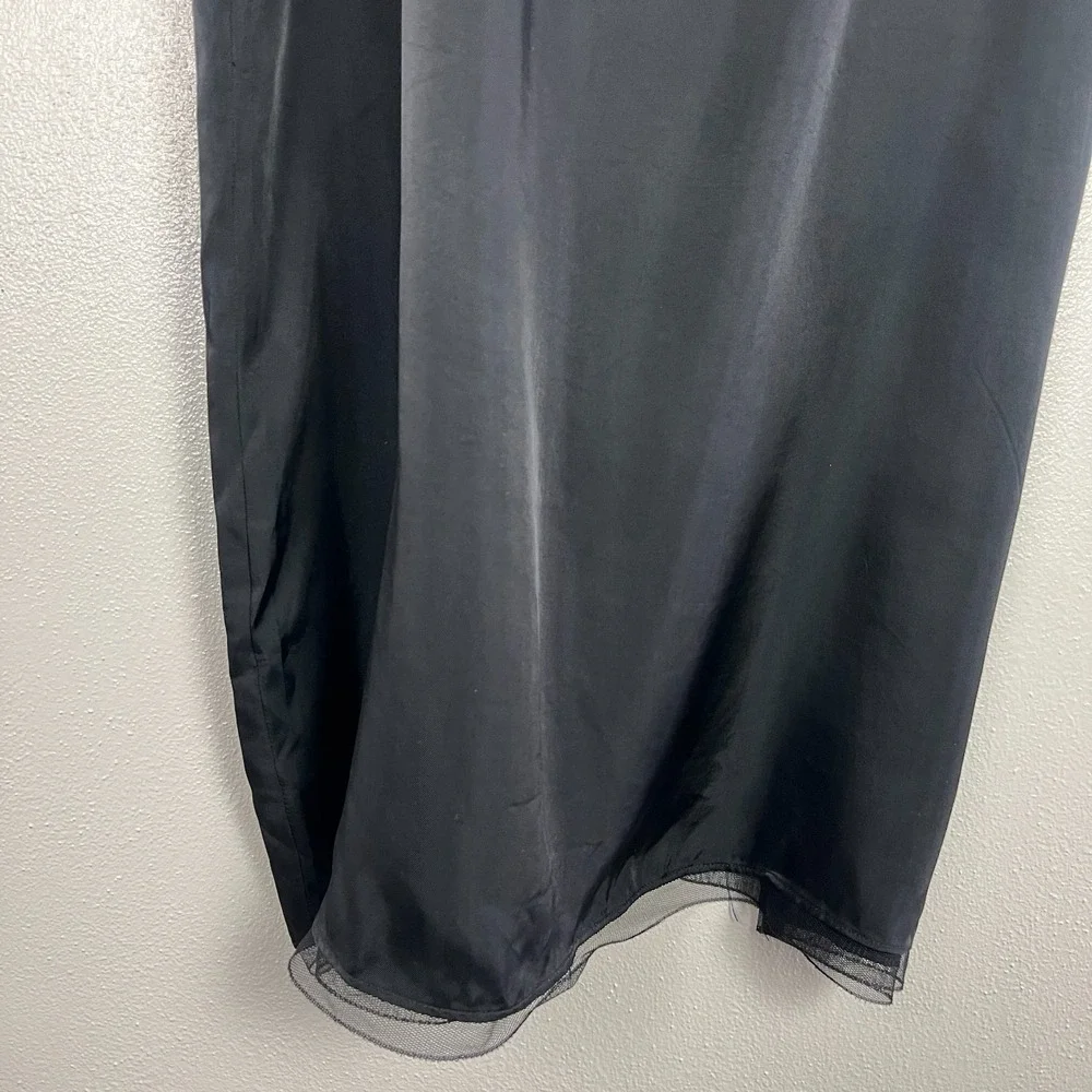 J Crew Collection Natasha Slip Dress 16 Black Whimsigoth Satin Romantic Feminine